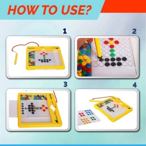 Tablă magnetică de desenat Playmags Magna Dots - Img 5