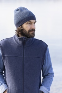 Vestă bărbati lână merinos fiartă Disana - Indigo