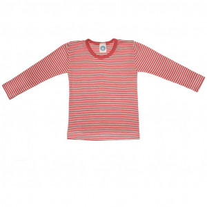 Bluza lână merinos si mătase - Red Stripe, Cosilana