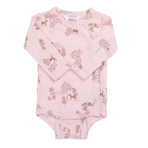 Body kimono lână merinos si mătase Joha - Pink Deer