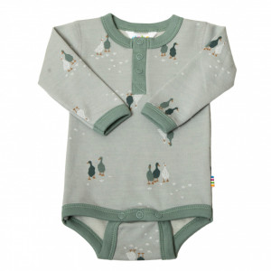 Body lână merinos si bumbac organic Joha - Mint Goose