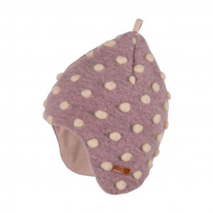Căciulă din lână fiartă Pure Pure - Mauve Cream