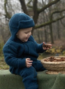 Căciulă dublată lână merinos fleece Joha - Dark Turquoise