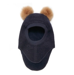 Cagulă dublată lână merinos fiartă Huttelihut - Big Bear Dark Navy
