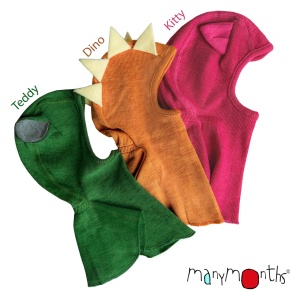 Cagulă ManyMonths Dino lână merinos - Tangerine Marmelade