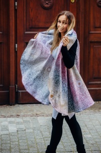 Cardigan lung/protectie babywearing pentru vreme rece, Lenny lamb - Wild Wine Vineyard