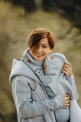 Guler 2 in 1 pentru mama si bebe, Lennylamb, Grey