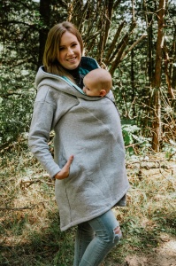 Hanorac/Hoodie asimetric Lennylamb - Grey/Peacock's Tail Fantasy