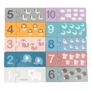 Invatam numerele!, puzzle din lemn, nordic color, Viga Toys