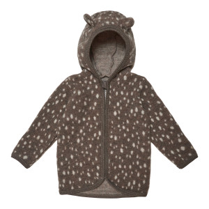 Jachetă lână merinos fleece, Huttelihut - Brown