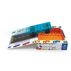 Magna-Tiles Extensie, 2 masinute Albastru si Portocaliu