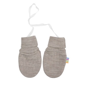 Mănuși bebeluși lână merinos Joha - Basic Sesame Melange (fara deget)