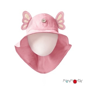 Pălărie ajustabilă ManyMonths Butterfly cânepă și bumbac - Strawberry Milk