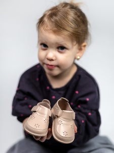 Pantofi barefoot din piele naturala - Erda Rose Fleur