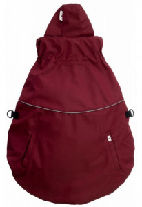Protectie babywearing 4 anotimpuri MaM All-Season Combo FLeX - Dark Red/Black + Cagula ajustabila (3 in 1)