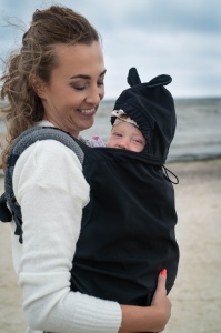 Protecție babywearing softshell - Lennylamb, Black