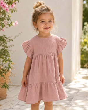 Rochie din muselină, HUTTEliHUT - Ash Rose