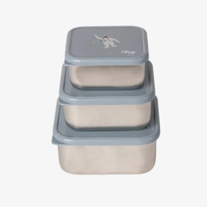 Set 3 caserole otel inoxidabil cu capac Citron – Space