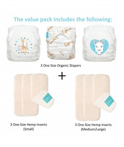 Set 3 Scutece Textile Charlie Banana - Sophie La Girafe