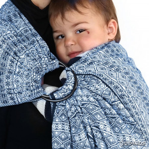 Sling cu inele Didymos - Prima Dark Blue-White
