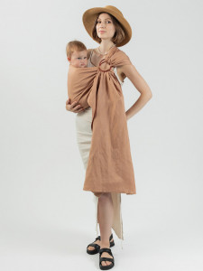Sling cu inele Isara Caramel Bamboo Linen (bambus+in)