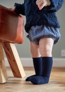 Șosete antiderapante din bambus GoBabyGo - Dark Blue