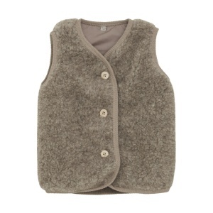 Vestă din lână merinos teddy Huttelihut - Camel Melange