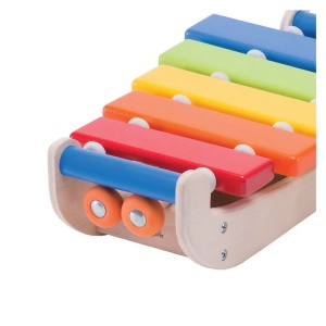 Xilofon colorat din lemn cu 5 tonuri, Wonderworld