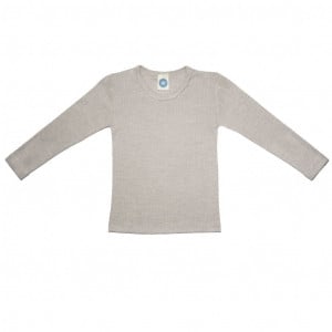 Bluză Cosilana din lână merinos, mătase și bumbac - Grey Melange