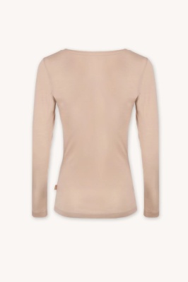 Bluză de corp lână merinos extrafină Paterns - Beige