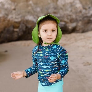 Bluză inot protecție UV 50+ - Green Sprouts by iPlay Navy Fish