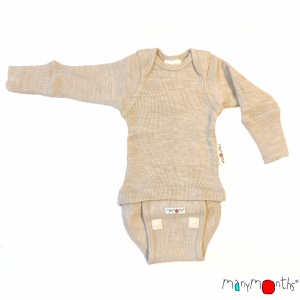 Body/Bluza (2 in 1) ManyMonths lână merinos - Toasted Coconut