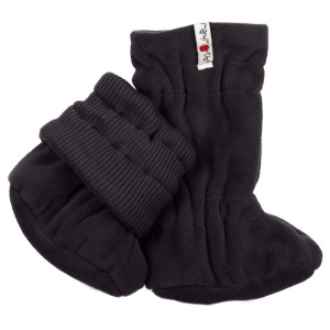 Botosei ajustabili lână merinos ManyMonths Winter Booties - Foggy Black/Black