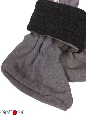 Botosei impermeabili din lână merinos și softshell ManyMonths Winter Mam*tec - Foggy Black/Heather Grey