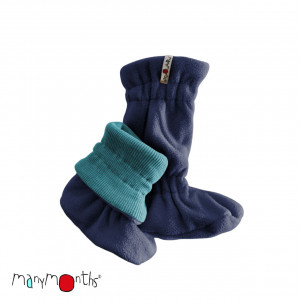 Botoșei lână merinos ManyMonths - Sea Grotto/Dark Blue