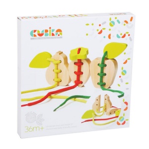 Joc De Snuruit Fructe 9 piese, Jucarie Din Lemn Cubika - Img 2