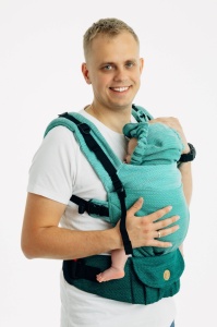 LennyUpgrade Pro - Herringbone Ombre Green, Marsupiu ergonomic