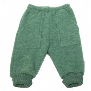 Pantaloni lână merinos fleece Joha - Basic Green
