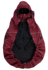 Protectie babywearing 4 anotimpuri MaM All-Season Combo FLeX - Dark Red/Black + Cagula ajustabila (3 in 1)