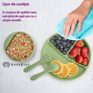 Set Diversificare, AppeKids, 100% Silicon, Basic - Raw Green - Img 5