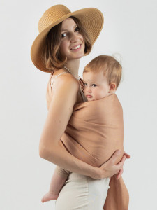 Sling cu inele Isara Caramel Bamboo Linen (bambus+in)