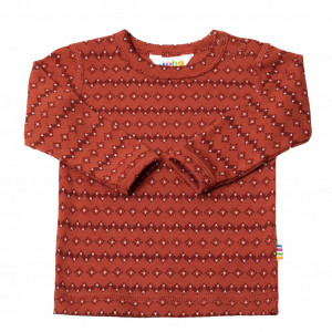 Bluză din lână merinos Joha - Wool Print Chilli Red