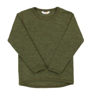 Bluză lână merinos Joha - Dark Olive
