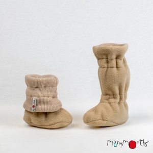 Botosei ajustabili lana merinos ManyMonths Winter - Toasted Coconut/Sand