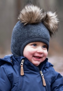 Cagulă lână merinos fleece Mikk-line - Anthracite Melange