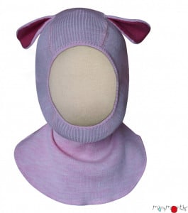 Cagulă ManyMonths lână merinos - Puppy Stork Pink