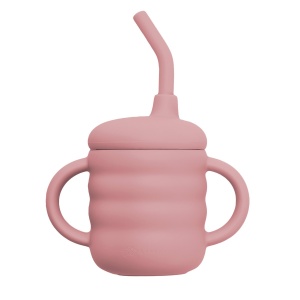 Cana din silicon cu pai, AppeKids - Old Rose - Img 6