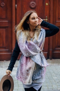 Cardigan lung/protectie babywearing pentru vreme rece, Lenny lamb - Wild Wine Vineyard