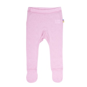Colanți cu dantelă lână merinos și mătase Joha - Basic Pink