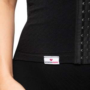 Colanti scurti modelatori cu centura abdominala postnatala integrata, WonderMom Negri marimea S - Img 3